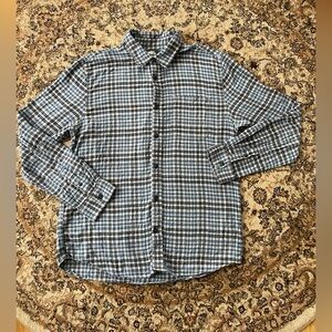 Roots Men’s L Flannel Casual Button Down Shirt LS Plaid Western Homestead